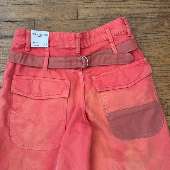 NWT - Free people / We the Free Waterfalls Baggy Wide Leg Utility Jeans - Picture 10 of 11